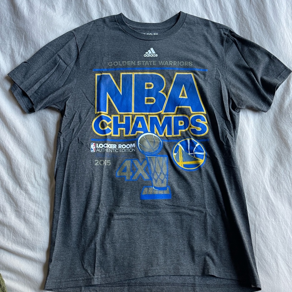 Adidas 2015 NBA Champs Golden State Warriors Gray T-Shirt